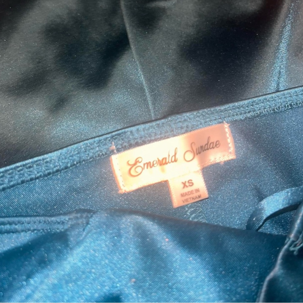 Emerald Sundae Shimmery Teal Satin Camisole